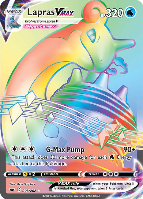 203/202 Lapras VMAX Hyper Secret Rare Sword & Shield