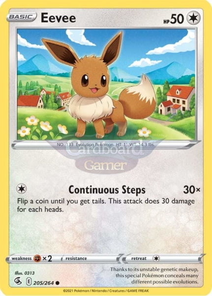 205/264 Eevee Common Fusion Strike Single Card