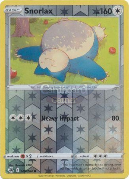 206/264 Snorlax Common Reverse Holo Fusion Strike Single Card