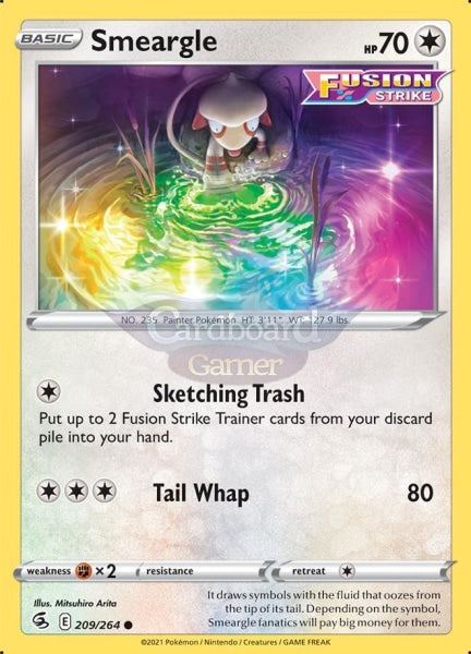 209/264 Smeargle Common Fusion Strike Single Card