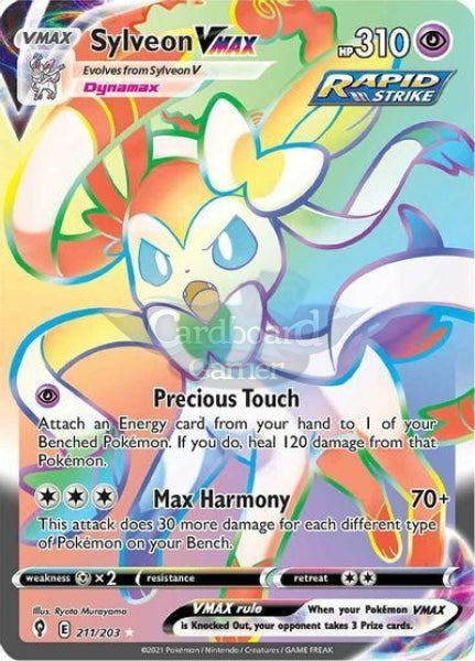 211/203 Sylveon Vmax Hyper Rare Evolving Skies Single Card