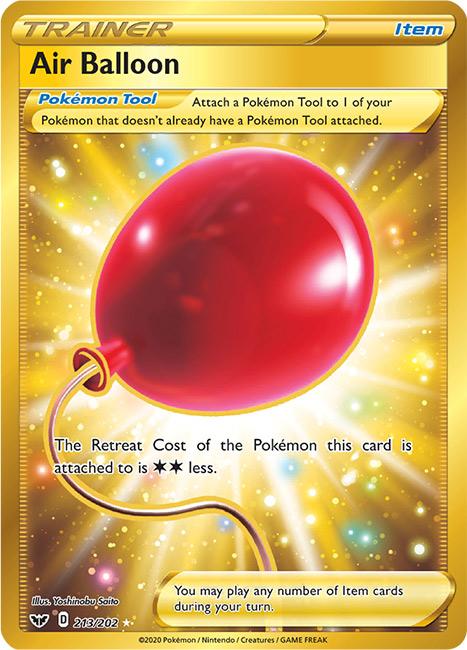 213/202 Air Balloon Secret Rare Gold Trainer Sword & Shield