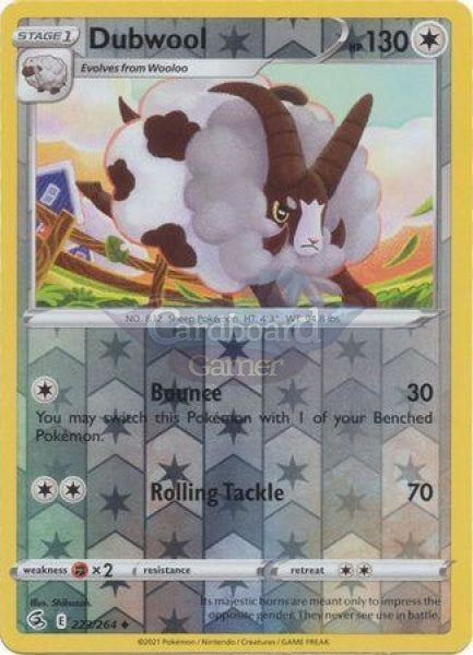 223/264 Dubwool Uncommon Reverse Holo Fusion Strike Single Card