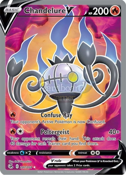 247/264 Chandelure V Full Art Fusion Strike Single Card