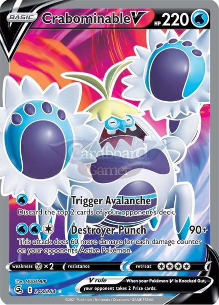 248/264 Crabominable V Full Art Fusion Strike Single Card