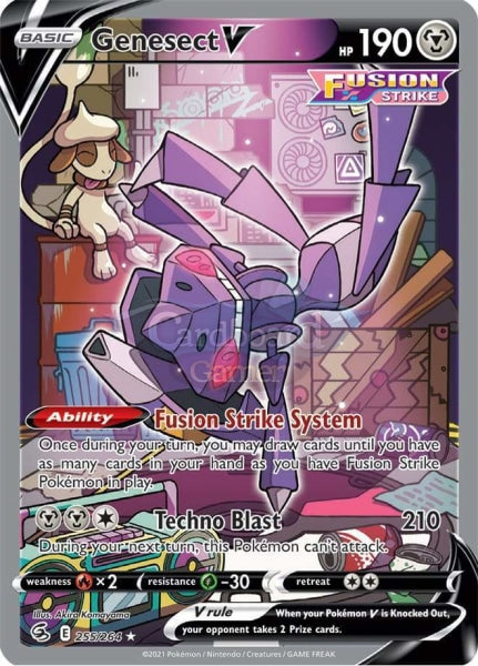 255/264 Genesect V Alternate Art Fusion Strike Single Card
