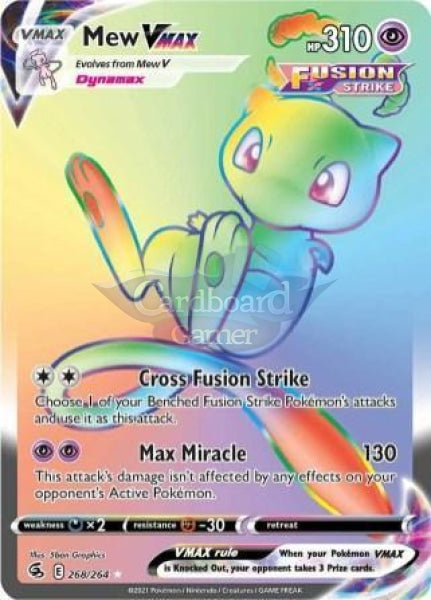 268/264 Mew Vmax Secret Rare Fusion Strike Single Card