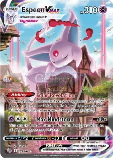 270/264 Espeon Vmax Alternate Art Secret Rare Fusion Strike Single Card