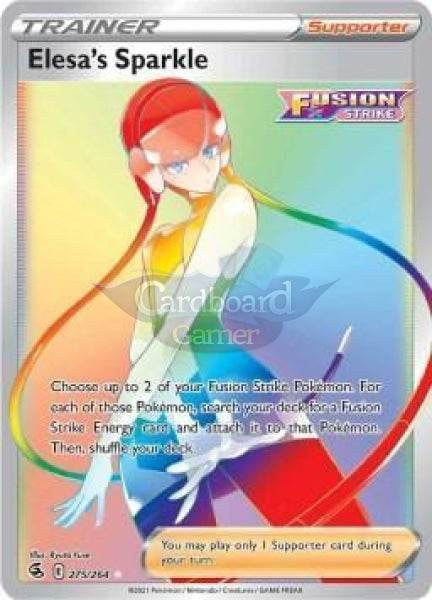 275/264 Elesas Sparkle Secret Rare Fusion Strike Single Card