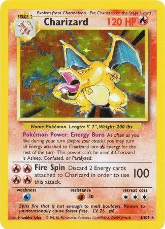 4/102 Charizard Holo Rare Base Set Unlimited