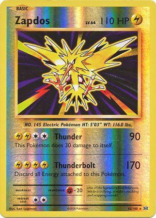 42/108 Zapdos Rare Reverse Holo XY Evolutions