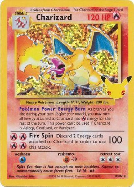 4/102 Charizard Holo Rare Celebrations Classic Collection Single Card