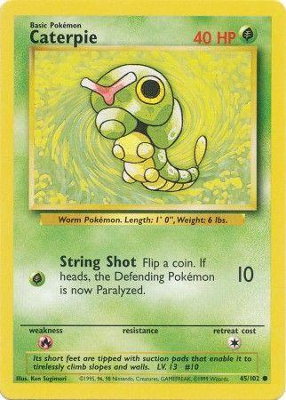 45/102 Caterpie Common Base Set Unlimited