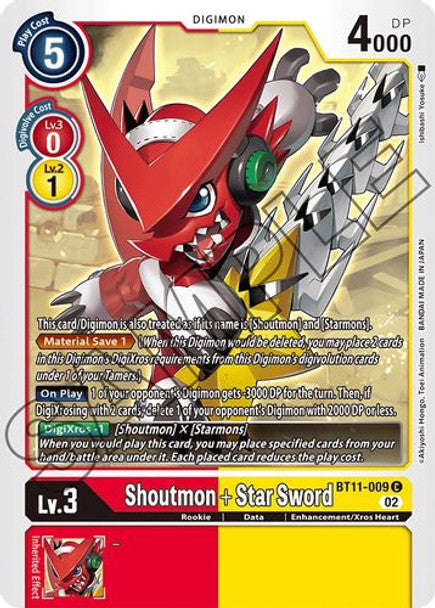 BT11-009 Shoutmon + Star Sword Common Holo Foil