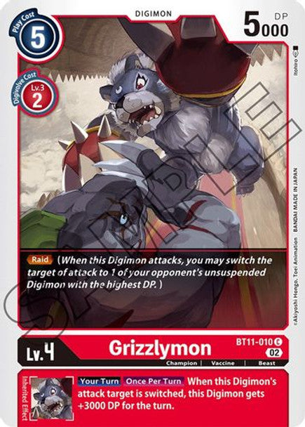 BT11-010 Grizzlymon Common Holo Foil