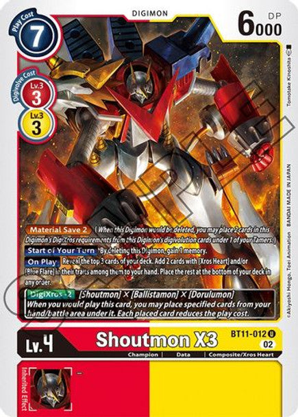 BT11-012 Shoutmon X3 Uncommon Holo Foil