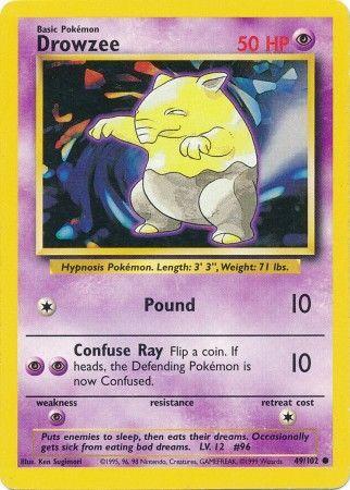 49/102 Drowzee Common Base Set Unlimited