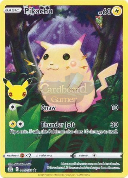 5/25 Pikachu Full Art Holo Rare Celebrations Single Card