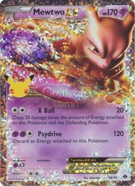 54/99 Mewtwo Ex Ultra Rare Celebrations Classic Collection Single Card