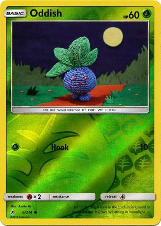 6/214 Oddish Common Reverse Holo Unbroken Bonds