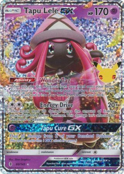 60/145 Tapu Lele Gx Ultra Rare Celebrations Classic Collection Single Card