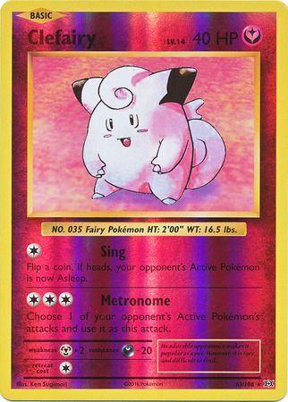 63/108 Clefairy Rare Reverse Holo XY Evolutions