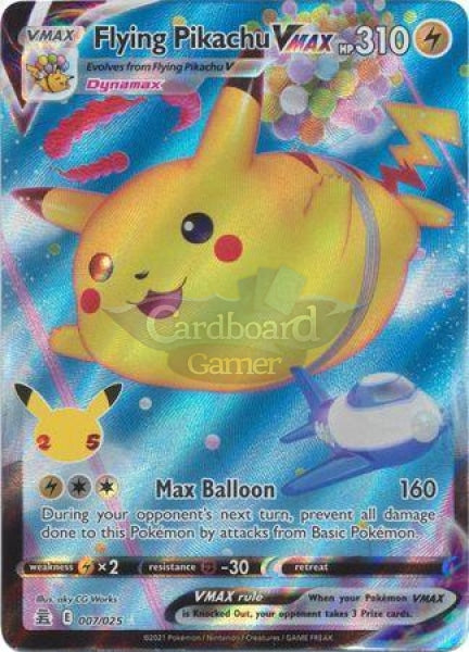 7/25 Flying Pikachu Vmax Ultra Rare Celebrations Single Card