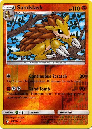 84/214 Sandslash Rare Reverse Holo Unbroken Bonds