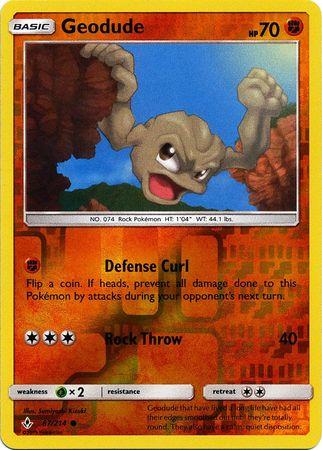 87/214 Geodude Common Reverse Holo Unbroken Bonds