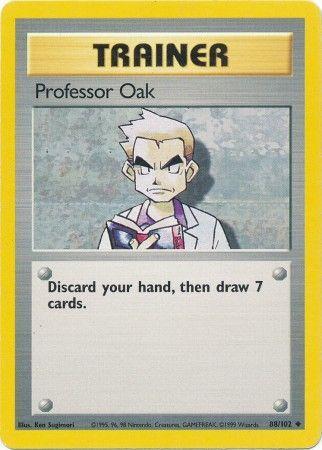 88/102 Professor Oak Trainer Uncommon Base Set Unlimited