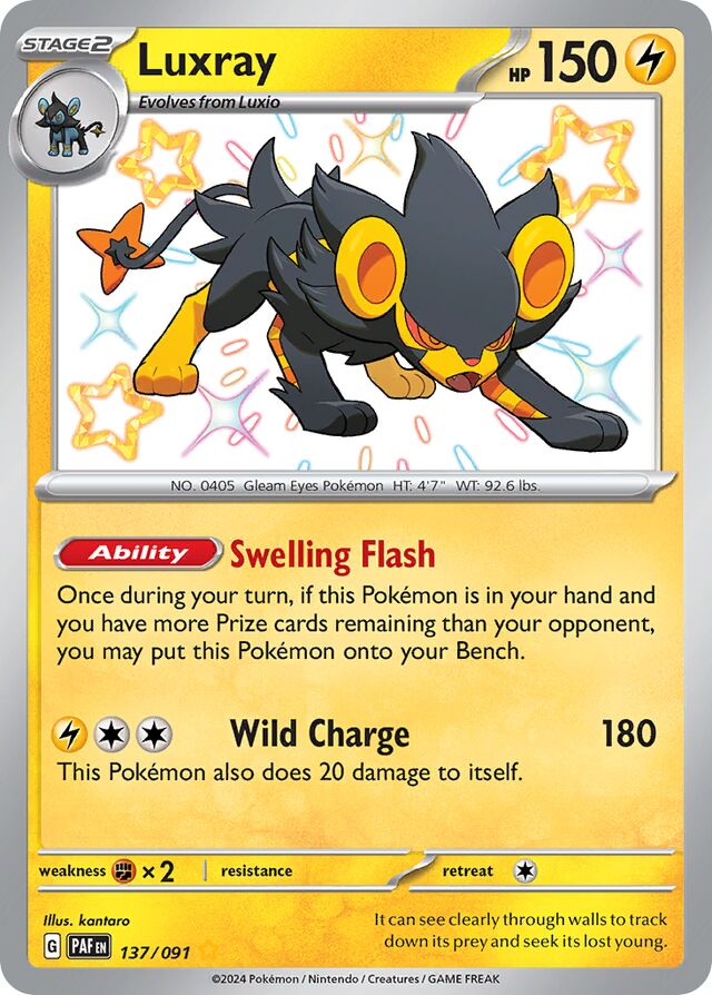 137/091 Luxray Shiny Rare Paldean Fates