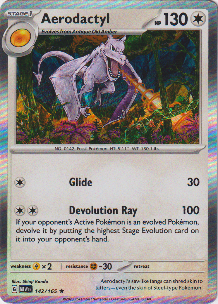 142/165 Aerodactyl Holo Rare Scarlet & Violet 151