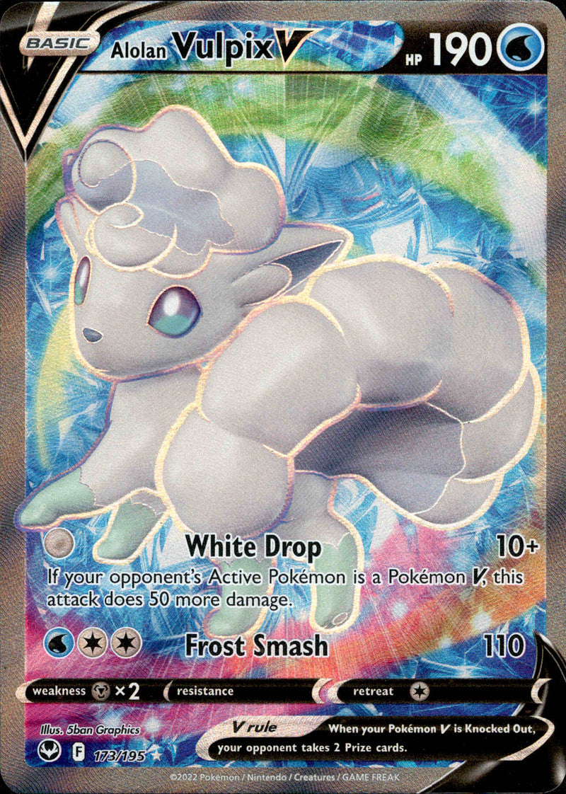 173/195 Alolan Vulpix V Full Art Silver Tempest
