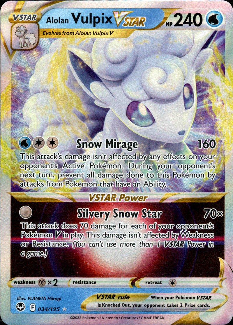 034/195 Alolan Vulpix VSTAR Silver Tempest