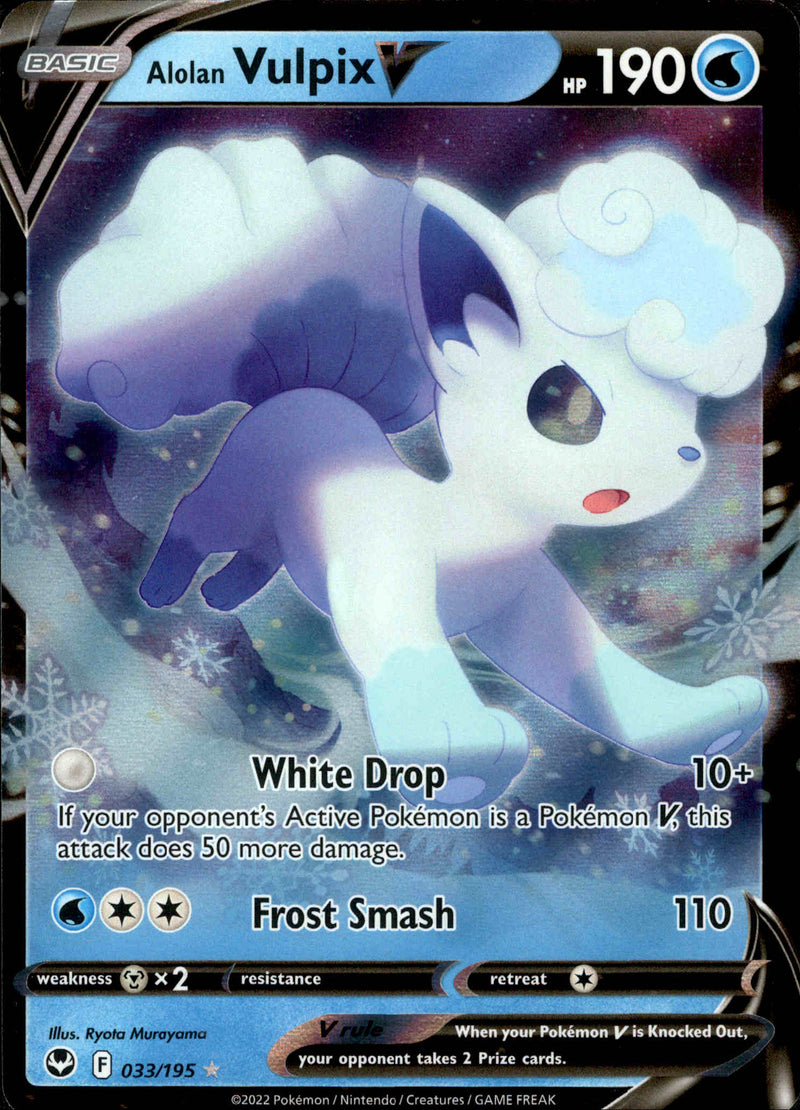 033/195 Alolan Vulpix V Silver Tempest