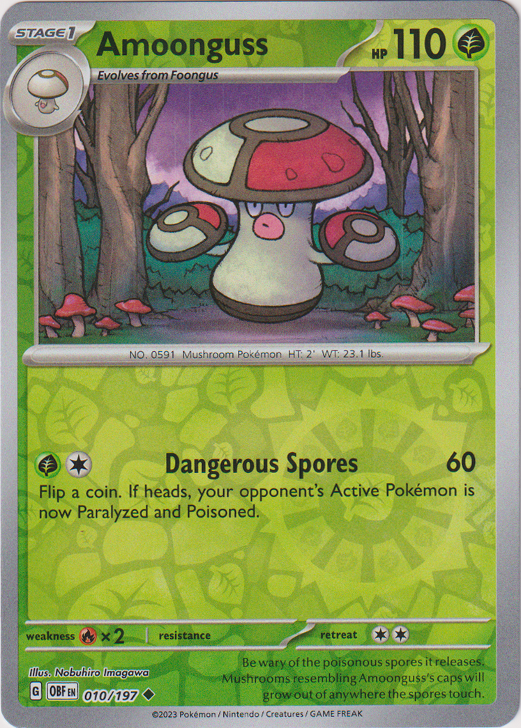 010/197 Amoonguss Uncommon Reverse Holo Obsidian Flames