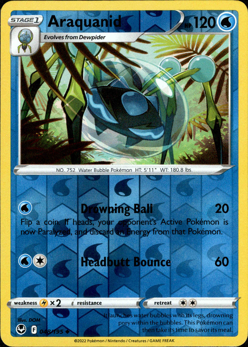 048/195 Araquanid Uncommon Reverse Holo Silver Tempest