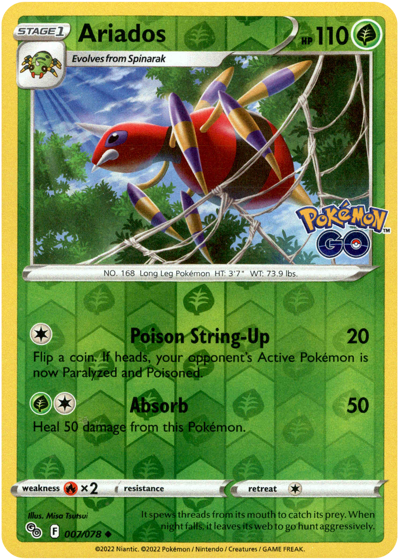 007/078 Ariados Uncommon Reverse Holo Pokemon GO