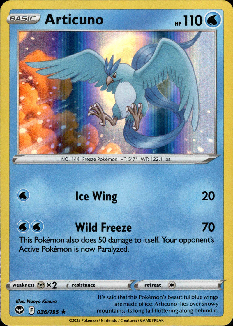 036/195 Articuno Holo Rare Silver Tempest