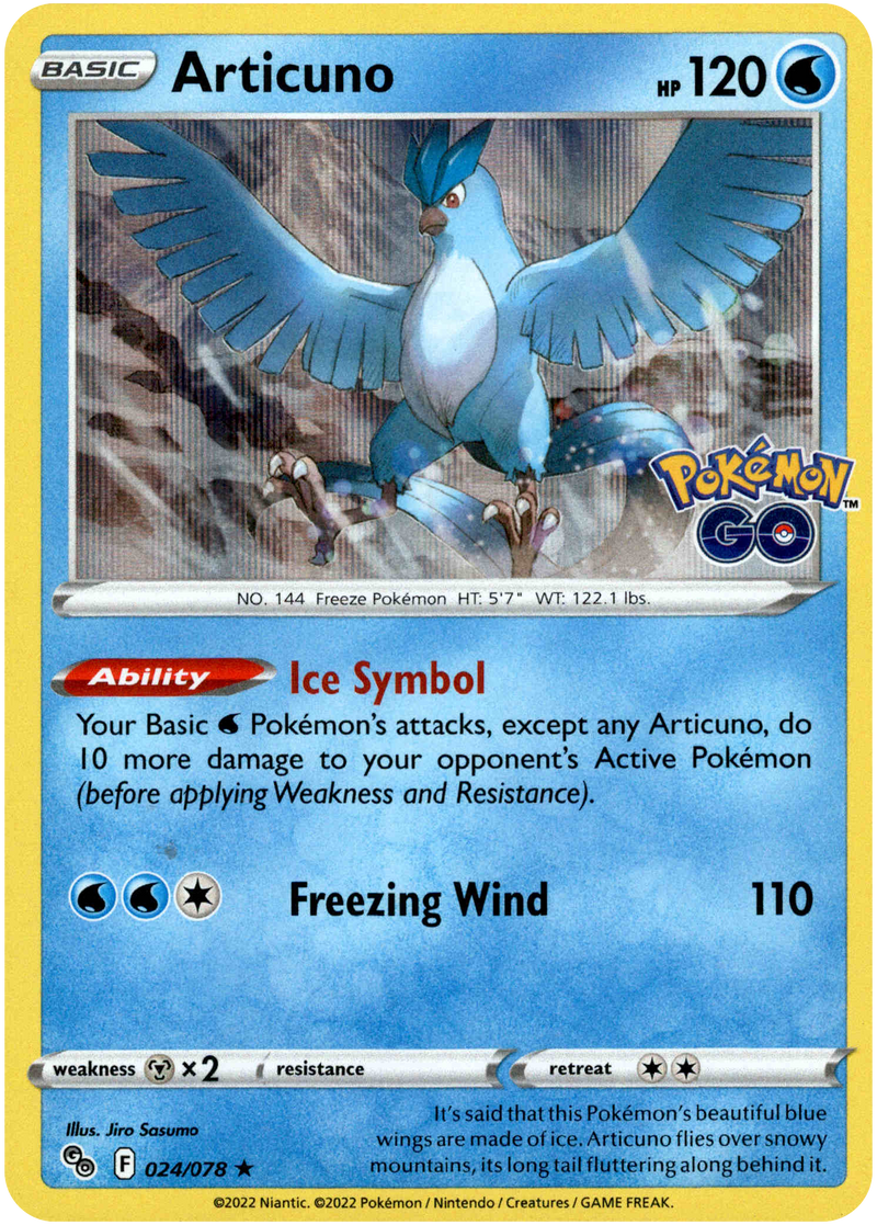 024/078 Articuno Holo Rare Pokemon GO