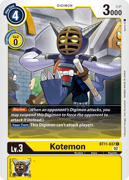 BT11-037 Kotemon Common Holo Foil