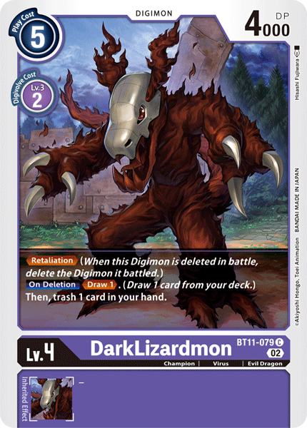 BT11-079 DarkLizardmon Common Holo Foil