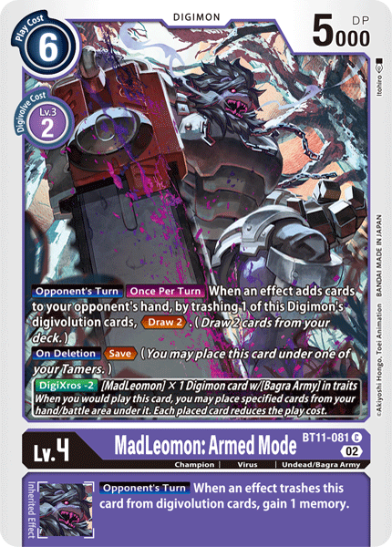 BT11-081 MadLeomon: Armed Mode Common Holo Foil