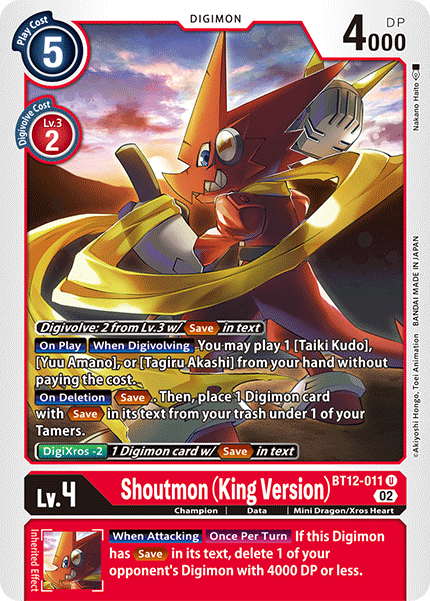 BT12-011 Shoutmon (King Version) Uncommon