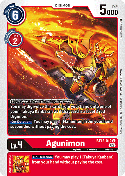 BT12-012 Agunimon Uncommon