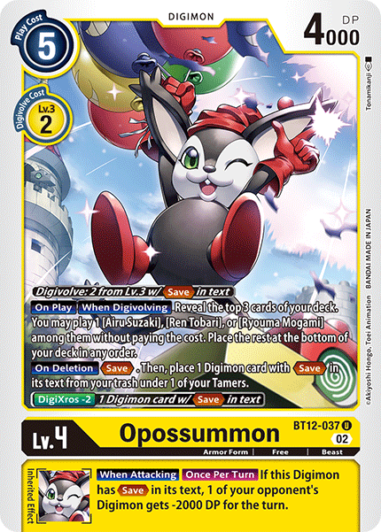 BT12-037 Opossummon Uncommon