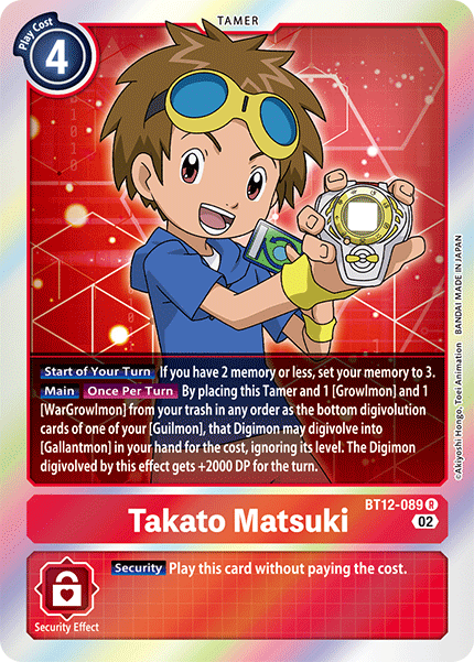 BT12-089 Takato Matsuki Rare