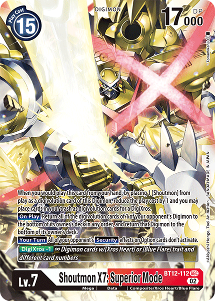 BT12-112 Shoutmon X7: Superior Mode Secret Rare