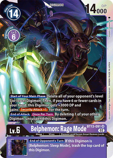 BT13-091 Belphemon: Rage Mode Super Rare