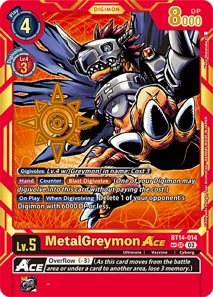 BT14-014 MetalGreymon ACE Super Rare BT15 Special Alternate Art